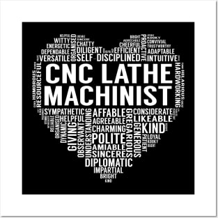 Cnc Lathe Machinist Heart Posters and Art